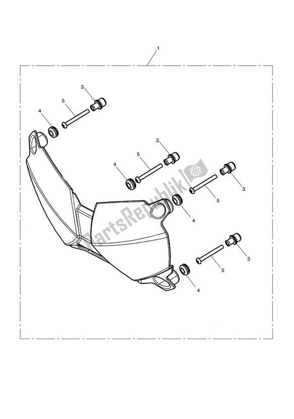 Alle onderdelen voor de Headlight Protector Kit van de Triumph Tiger 800 2011 - 2015