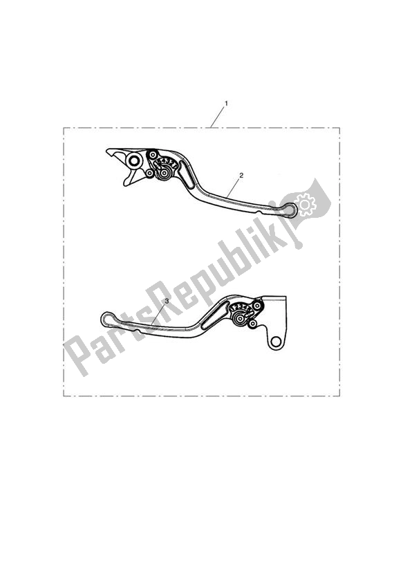 All parts for the Lever Kit, Adj, Std, Long of the Triumph Tiger 800 2011 - 2015