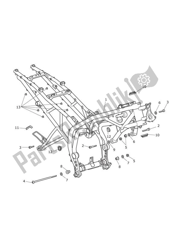 Alle onderdelen voor de Hoofdframe & Toebehoren van de Triumph Tiger 800 2011 - 2015