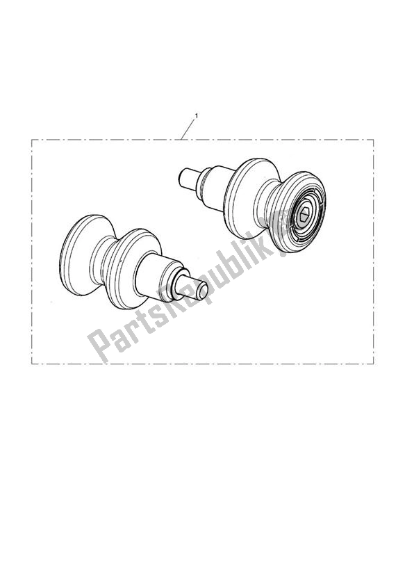 Tutte le parti per il Paddock Stand Bobbin Kit, Type 2 del Triumph Tiger 800 2011 - 2015