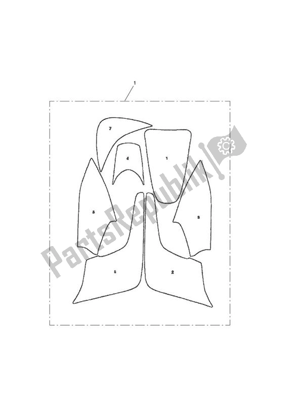 All parts for the Paint Protection Kit, Type 16, Matt of the Triumph Tiger 800 2011 - 2015