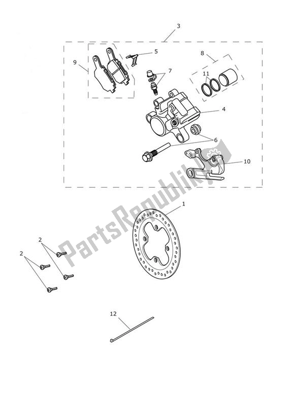 Todas las partes para Freno Trasero Y Disco de Triumph Tiger 800 2011 - 2015