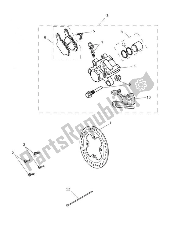 Todas las partes para Freno Trasero Y Disco de Triumph Tiger 800 2011 - 2015