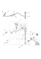 rear brake master cylinder, reservoir & pedal