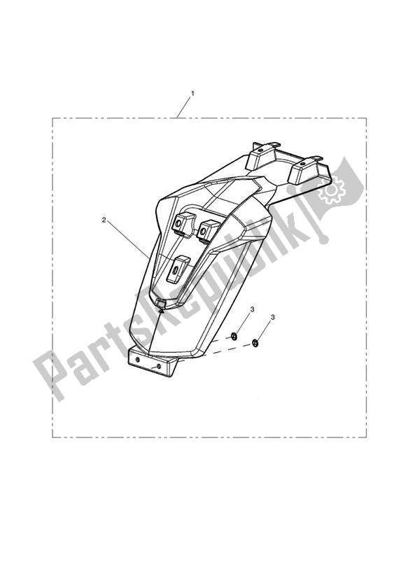 All parts for the Rear Mudguard Extension Kit of the Triumph Tiger 800 2011 - 2015