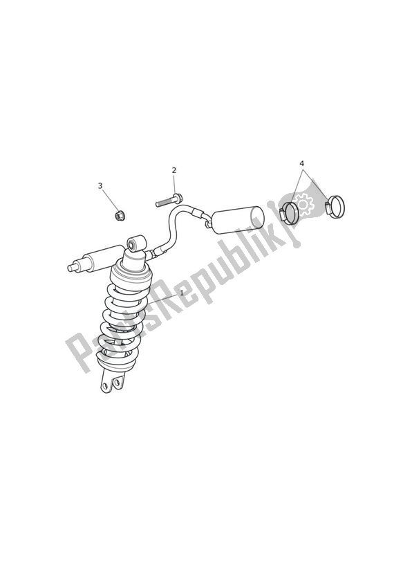 All parts for the Rear Suspension Unit of the Triumph Tiger 800 2011 - 2015