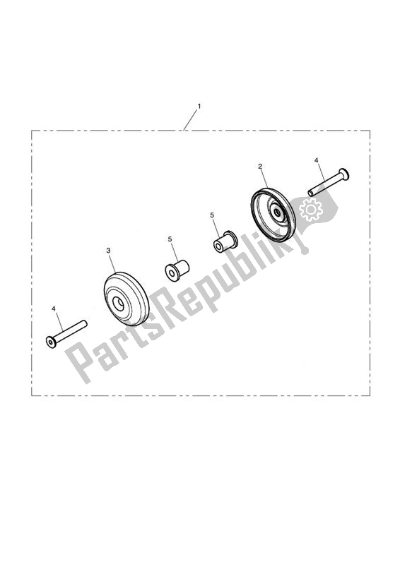 Alle onderdelen voor de Swing Arm Pivot Cover Kit van de Triumph Tiger 800 2011 - 2015