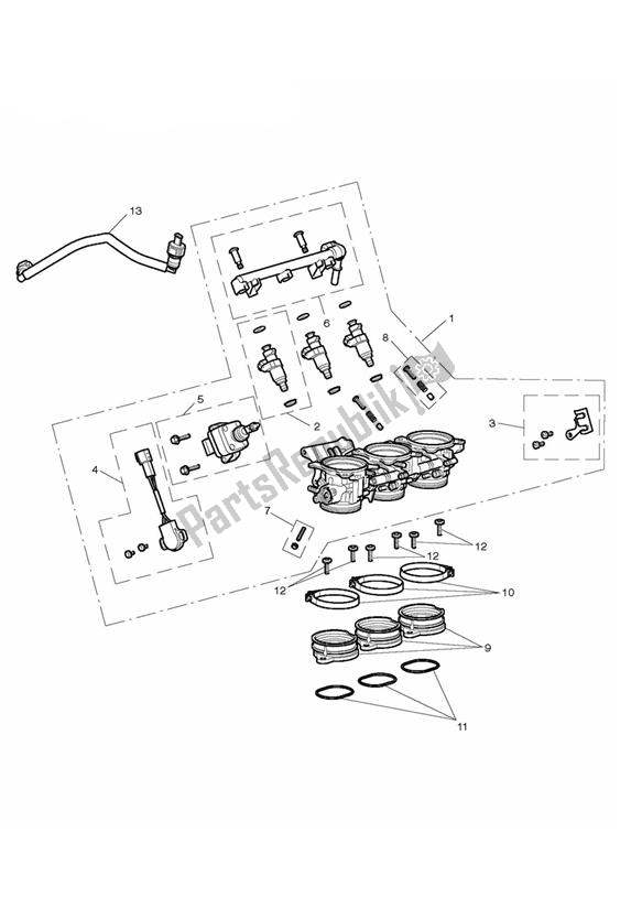 All parts for the Throttles, Injectors And Fuel Rail of the Triumph Tiger 800 2011 - 2015