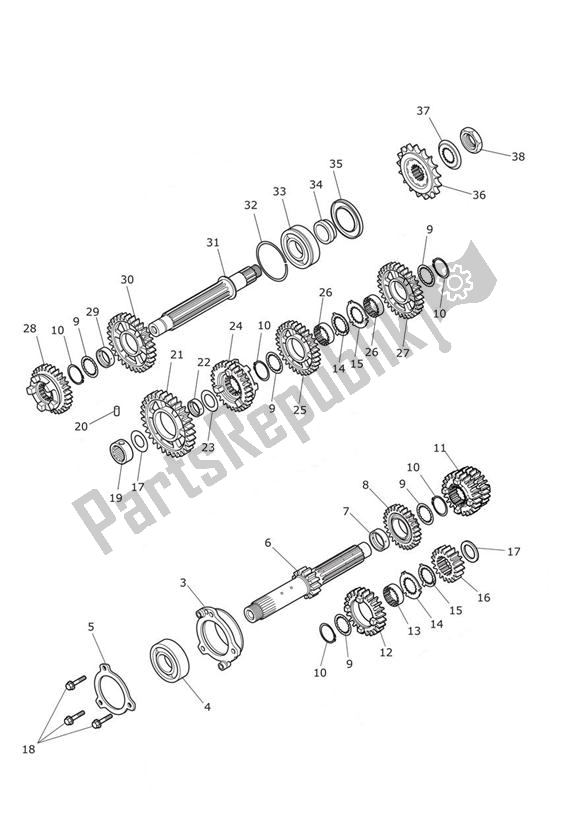 Todas las partes para Transmisión de Triumph Tiger 800 2011 - 2015