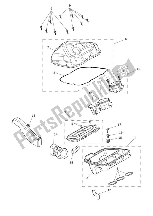 Todas las partes para Caja De Aire de Triumph Tiger 800 2011 - 2015