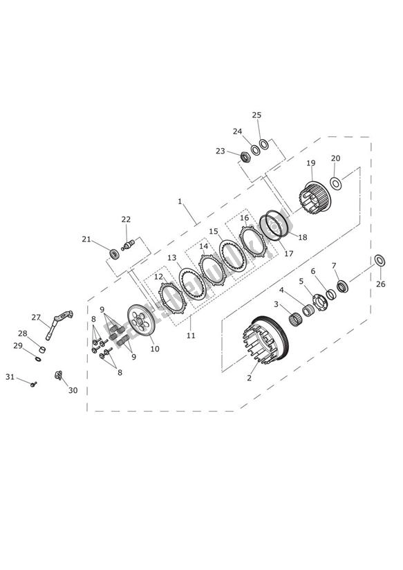 All parts for the Clutch of the Triumph Tiger 800 2011 - 2015