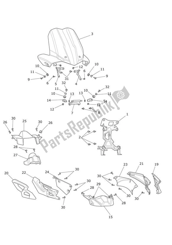 Todas las partes para Cockpit de Triumph Tiger 800 2011 - 2015