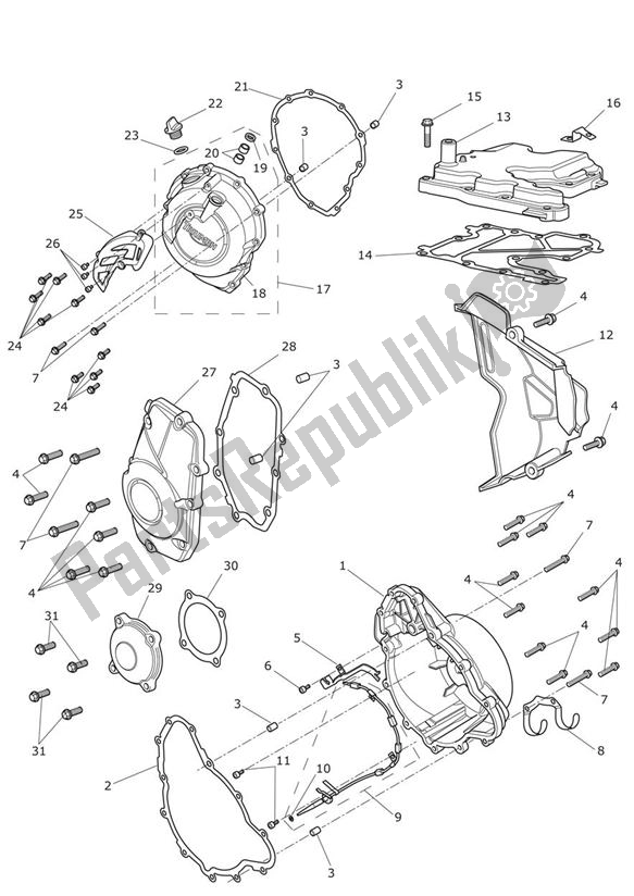 All parts for the Engine Covers of the Triumph Tiger 800 2011 - 2015