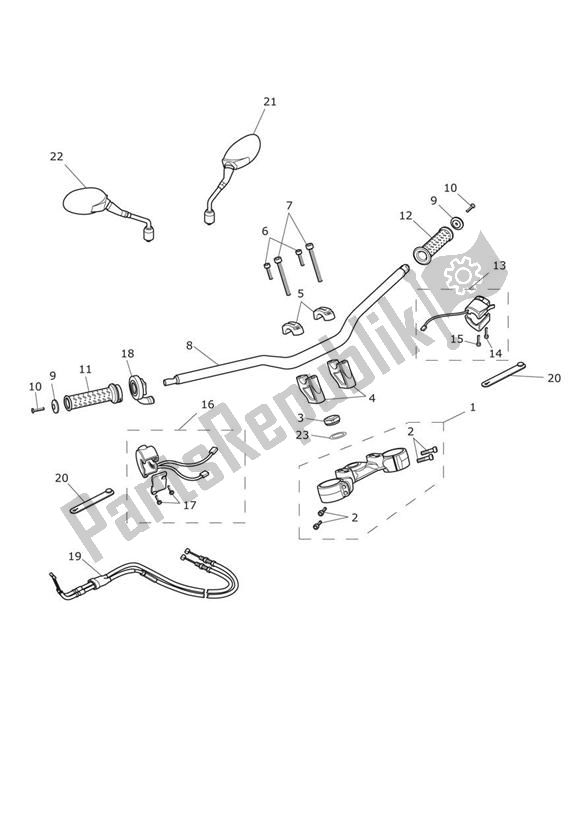 Todas las partes para Manillares E Interruptores de Triumph Tiger 800 2011 - 2015