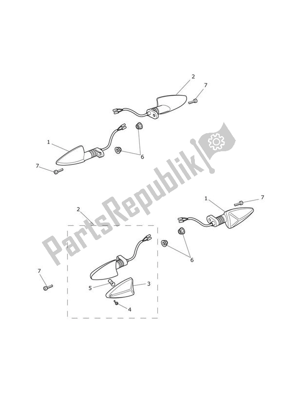 All parts for the Indicators of the Triumph Tiger 800 2011 - 2015