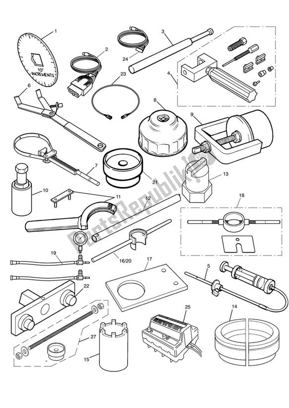 Todas las partes para Herramientas De Servicio de Triumph Tiger 800 2011 - 2015