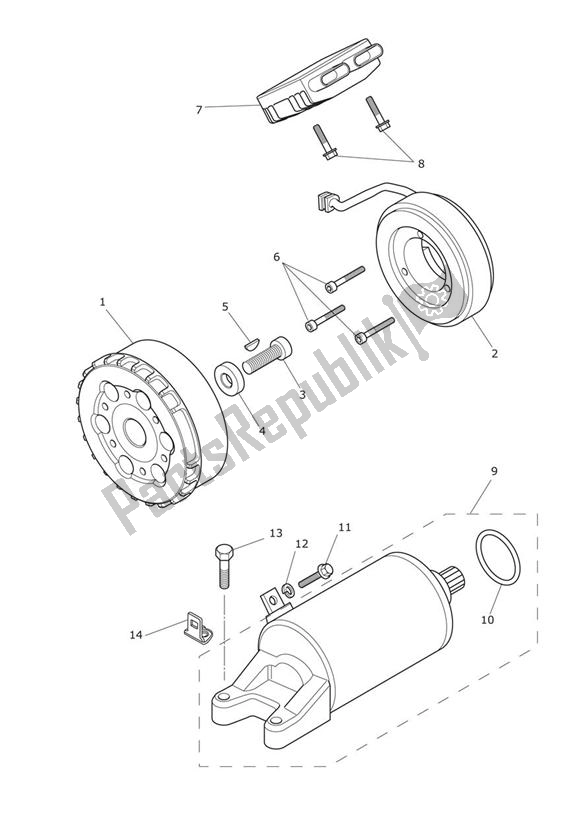 Todas as partes de Arranque E Alternador do Triumph Tiger 800 2011 - 2015