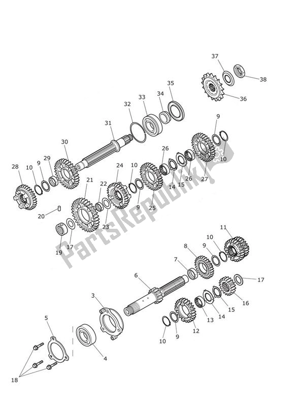 Todas las partes para Transmisión de Triumph Tiger 800 2011 - 2015