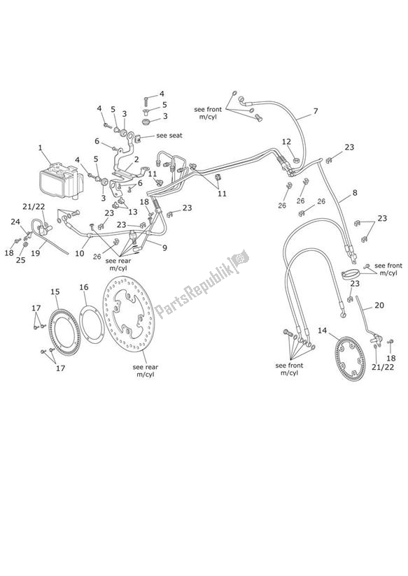 Todas las partes para Abs System de Triumph Tiger 800 XC 2011 - 2015