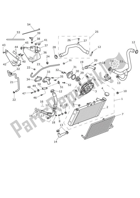 Alle onderdelen voor de Koelsysteem van de Triumph Tiger 800 XC 2011 - 2015