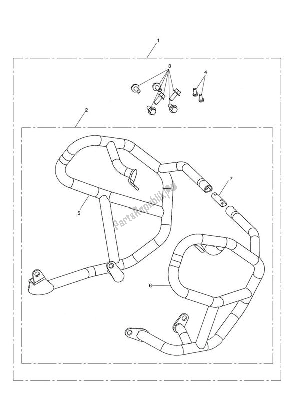 Todas las partes para Engine Dresser Bar Kit de Triumph Tiger 800 XC 2011 - 2015