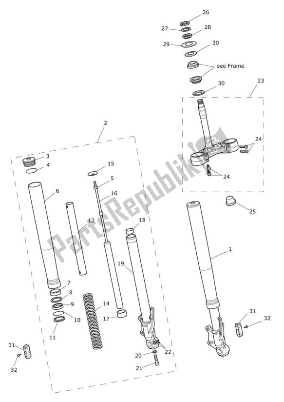 Todas las partes para Horquillas Delanteras Y Yugos de Triumph Tiger 800 XC 2011 - 2015