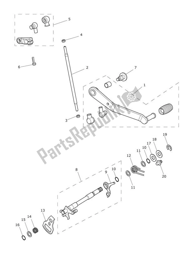 Todas las partes para Mecanismo De Cambio De Marcha de Triumph Tiger 800 XC 2011 - 2015