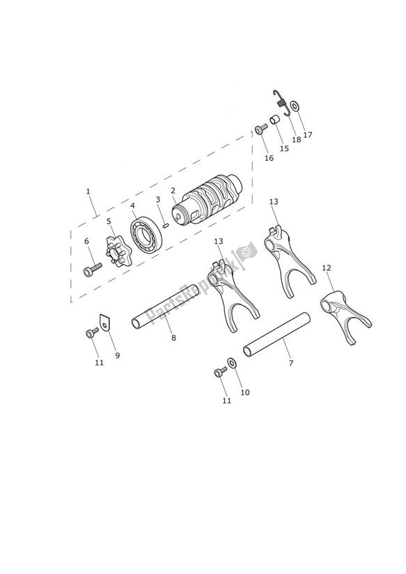 Todas las partes para Tambor Selector De Marchas de Triumph Tiger 800 XC 2011 - 2015