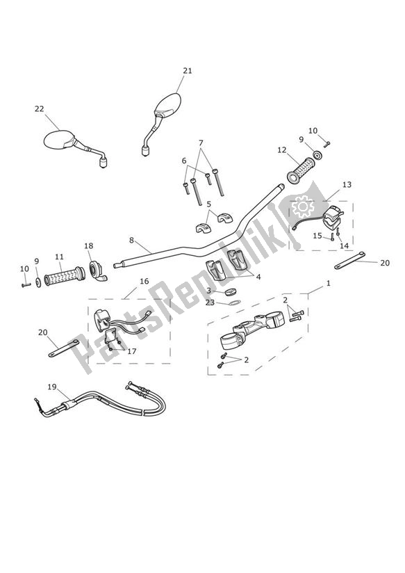 Alle onderdelen voor de Sturen & Schakelaars van de Triumph Tiger 800 XC 2011 - 2015