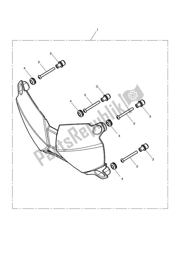Alle onderdelen voor de Headlight Protector Kit van de Triumph Tiger 800 XC 2011 - 2015