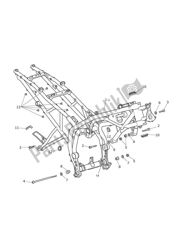 Alle onderdelen voor de Hoofdframe & Toebehoren van de Triumph Tiger 800 XC 2011 - 2015