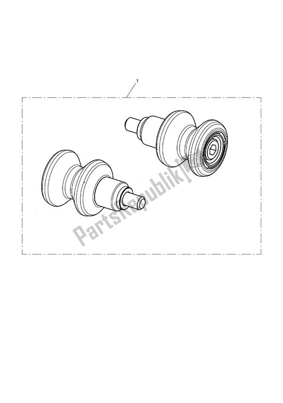All parts for the Paddock Stand Bobbin Kit, Type 2 of the Triumph Tiger 800 XC 2011 - 2015
