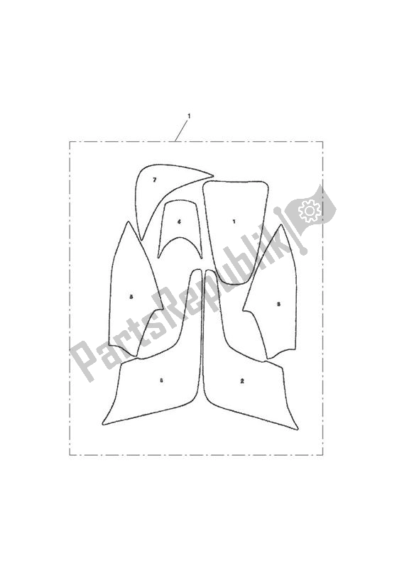 All parts for the Paint Protection Kit, Type 16, Matt of the Triumph Tiger 800 XC 2011 - 2015