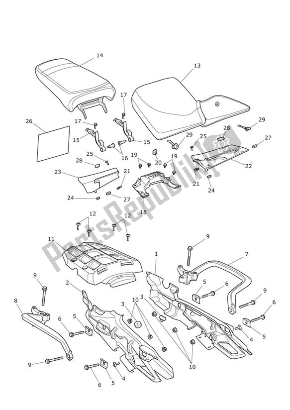 Todas las partes para Carrocería Trasera Y Asiento de Triumph Tiger 800 XC 2011 - 2015