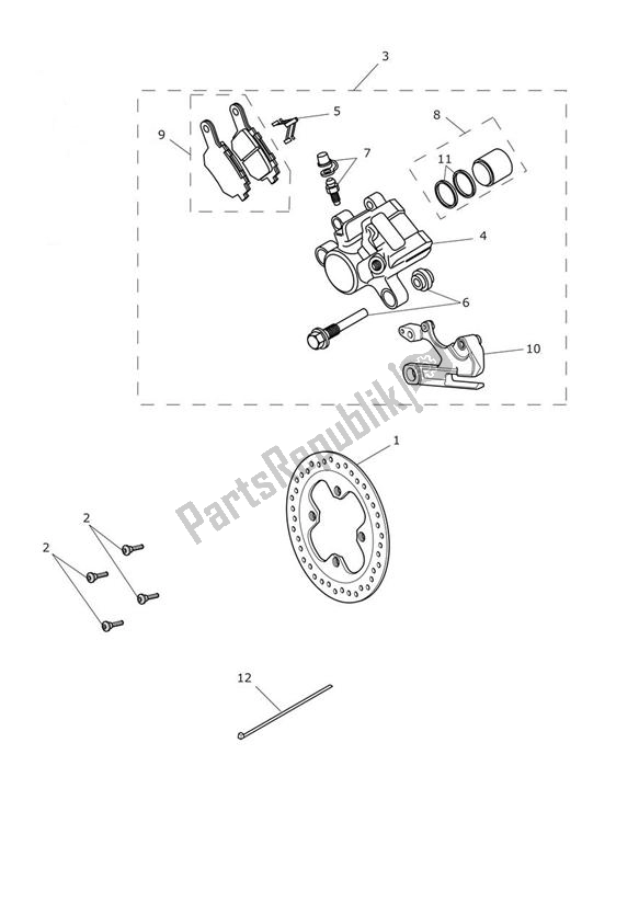 Tutte le parti per il Freno E Disco Posteriori del Triumph Tiger 800 XC 2011 - 2015