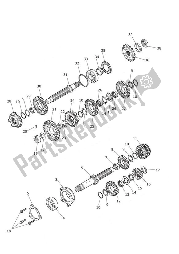 Todas las partes para Transmisión de Triumph Tiger 800 XC 2011 - 2015