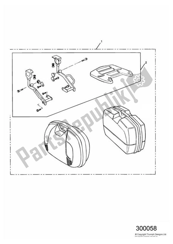 Todas las partes para 36 Litre Top Box & Monorack de Triumph Tiger 885 Carburettor VIN: > 71698 1994 - 1998