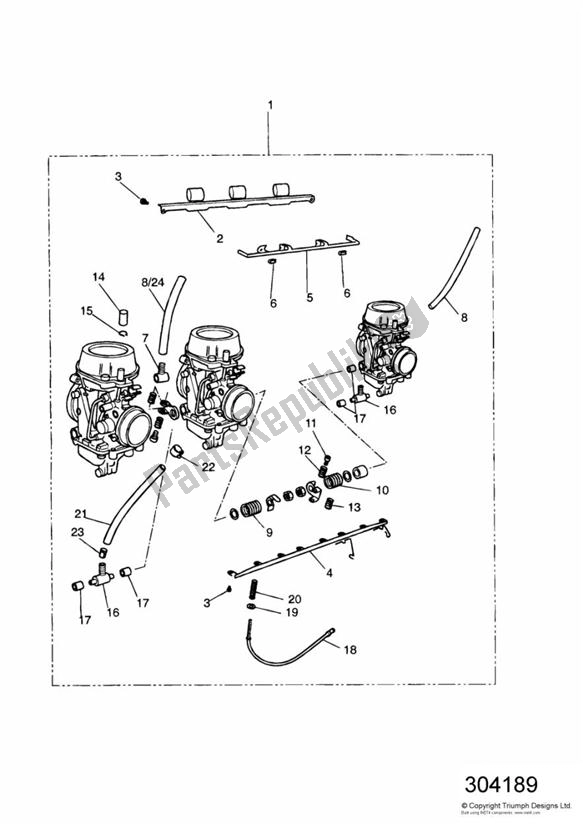 Todas las partes para Carburettors > Eng No 55615 de Triumph Tiger 885 Carburettor VIN: > 71698 1994 - 1998