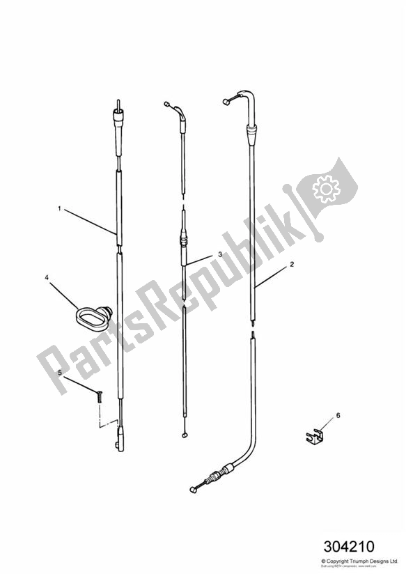 All parts for the Control Cables of the Triumph Tiger 885 Carburettor VIN: > 71698 1994 - 1998