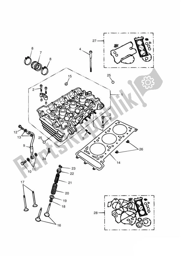 Todas las partes para Culata Y Válvulas de Triumph Tiger 885 Carburettor VIN: > 71698 1994 - 1998