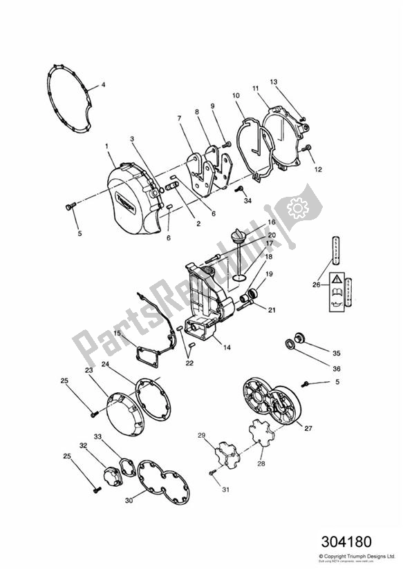 Alle onderdelen voor de Motorkappen van de Triumph Tiger 885 Carburettor VIN: > 71698 1994 - 1998