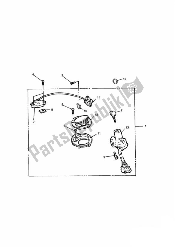 All parts for the Ignition Switch/seat Lock of the Triumph Tiger 885 Carburettor VIN: > 71698 1994 - 1998