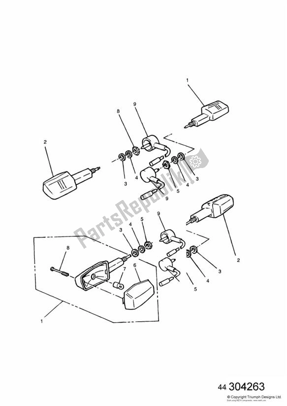 Todas las partes para Indicadores de Triumph Tiger 885 Carburettor VIN: > 71698 1994 - 1998