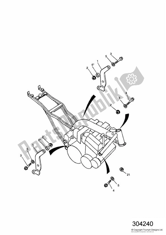 All parts for the Linkage Carrier/engine Mounting Bolts of the Triumph Tiger 885 Carburettor VIN: > 71698 1994 - 1998