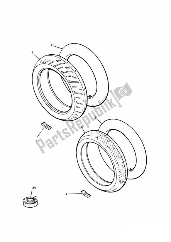 Todas las partes para Tyres/inner Tube de Triumph Tiger 885 Carburettor VIN: > 71698 1994 - 1998