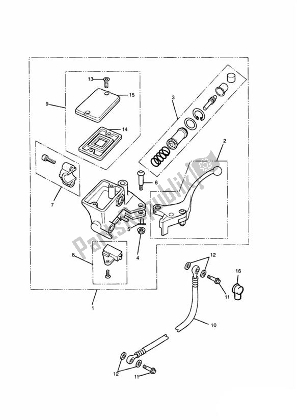 All parts for the Clutch Master Cylinder of the Triumph Tiger 885 Carburettor VIN: > 71698 1994 - 1998