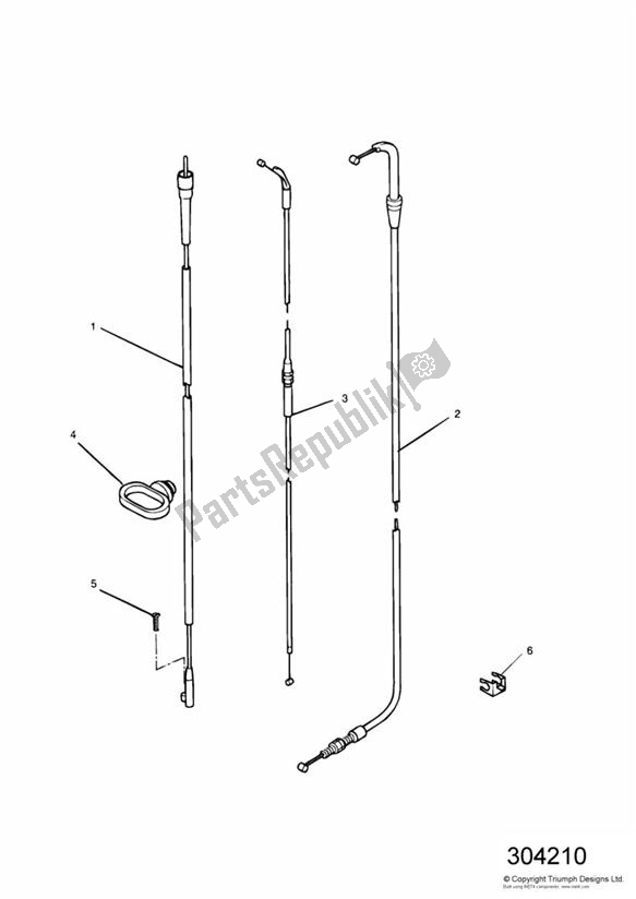 Tutte le parti per il Control Cables del Triumph Tiger 885 Carburettor VIN: > 71698 1994 - 1998