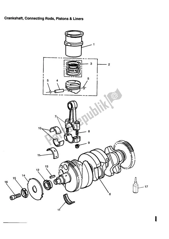 Toutes les pièces pour le Crankshaft/conn Rod/pistons And Liners du Triumph Tiger 885 Carburettor VIN: > 71698 1994 - 1998