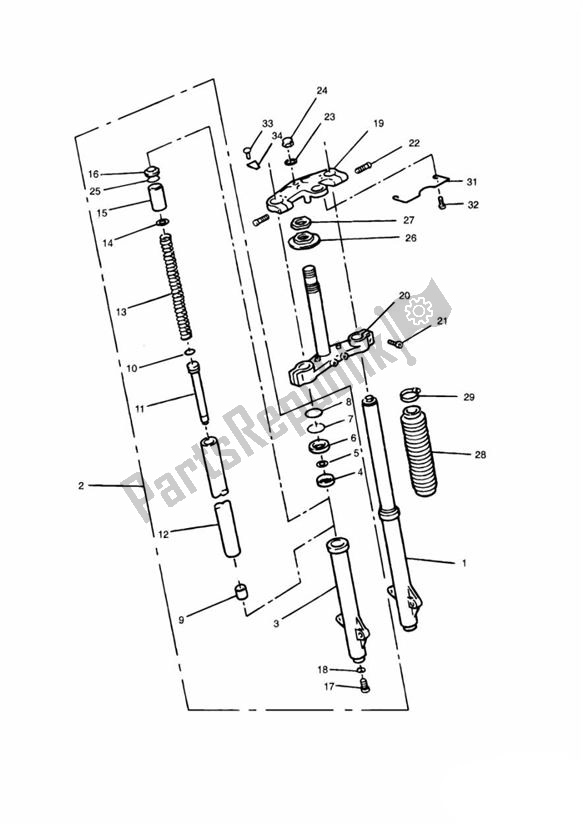 All parts for the Front Forks And Yokes 43524 > of the Triumph Tiger 885 Carburettor VIN: > 71698 1994 - 1998