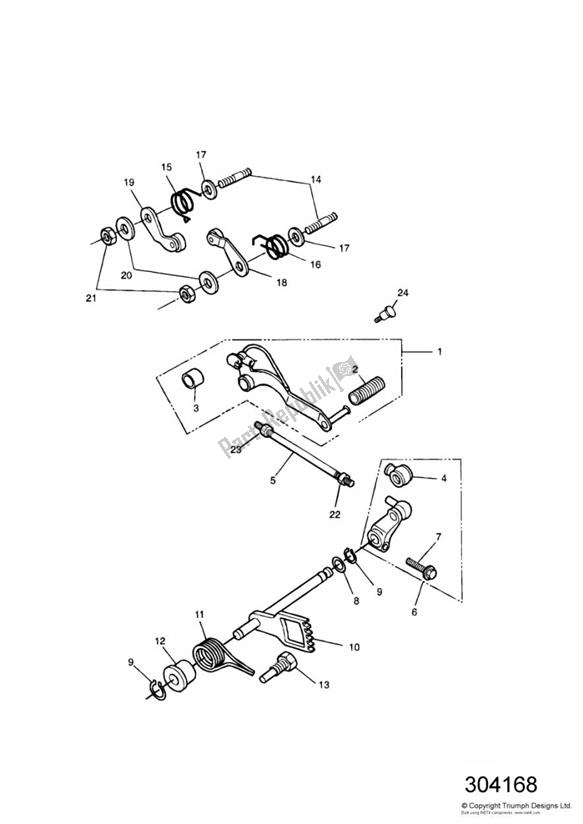 All parts for the Gear Change Pedal of the Triumph Tiger 885 Carburettor VIN: > 71698 1994 - 1998
